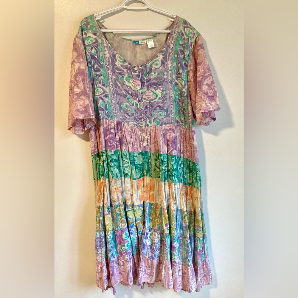 1980’s Vintage Floral Button Down Dress Women’s 3X XXXL